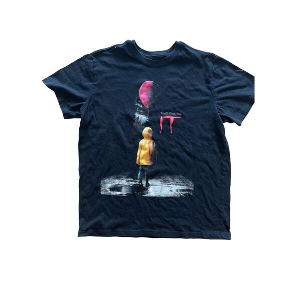 IT movie You’ll Float Too Small/Medium Slim Fit Black T Shirt Horror Mad Engine - Picture 1 of 4